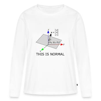 Ceci est normal - T-shirt manches longues Premium bio Femme - blanc - Devant - Julia (174cm)