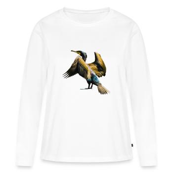 kormoran cormorant voegel birds animal tiere - Frauen Premium Bio Langarmshirt - Weiß - Vorne - Julia (174cm)