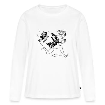 neanderthal cave man caveman steinzeit6 - Women's Premium Organic Long Sleeve Shirt - white - Front - Julia (174cm)