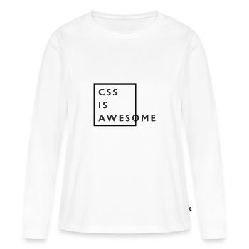 CSS est génial t-shirt - T-shirt manches longues Premium bio Femme - blanc - Devant - Julia (174cm)