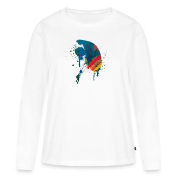 parachute - T-shirt manches longues Premium bio Femme - blanc - Devant - Julia (174cm)