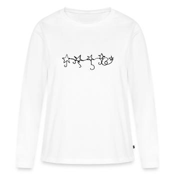 symbole de chaîne de ligne connectée étoiles - T-shirt manches longues Premium bio Femme - blanc - Devant - Julia (174cm)