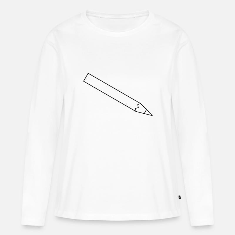 Stift - Frauen Premium Bio Langarmshirt - Weiß
