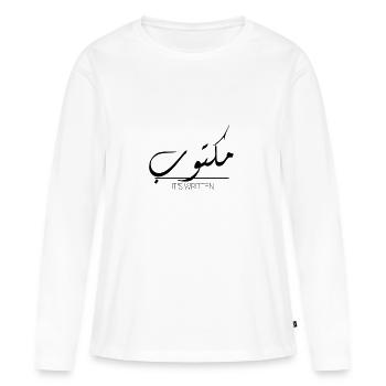 Il est écrit. - T-shirt manches longues Premium bio Femme - blanc - Devant - Julia (174cm)