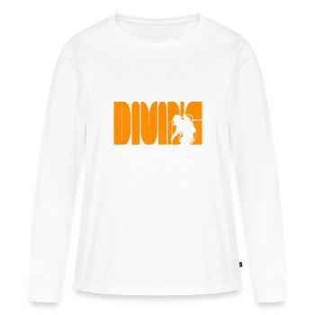 diving taucher gerätetauchen tauchschule verein - Frauen Premium Bio Langarmshirt - Weiß - Vorne - Julia (174cm)