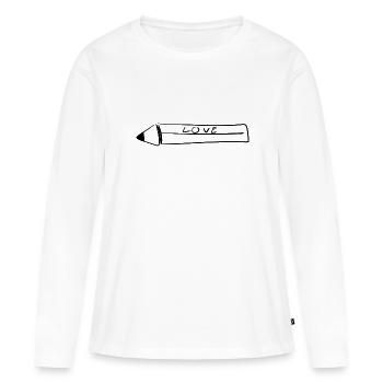 stift zeichnen - Frauen Premium Bio Langarmshirt - Weiß - Vorne - Julia (174cm)