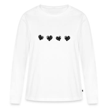 herz herzen grau narben - Frauen Premium Bio Langarmshirt - Weiß - Vorne - Julia (174cm)