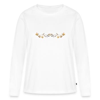 goldene linie silber strich - Frauen Premium Bio Langarmshirt - Weiß - Vorne - Julia (174cm)