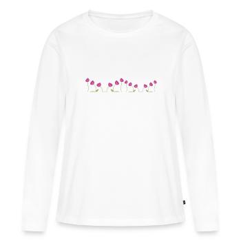 rose rose rose fleur symbole plante - T-shirt manches longues Premium bio Femme - blanc - Devant - Julia (174cm)