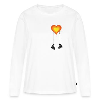 Le patin à roues alignées Le patin à roues alignées est une idée cadeau - T-shirt manches longues Premium bio Femme - blanc - Devant - Julia (174cm)