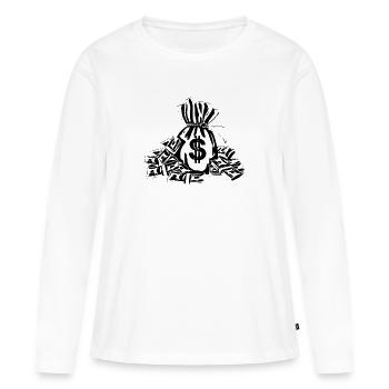 argent - T-shirt manches longues Premium bio Femme - blanc - Devant - Julia (174cm)