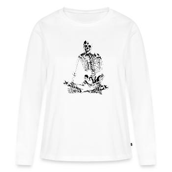 squelette - T-shirt manches longues Premium bio Femme - blanc - Devant - Julia (174cm)