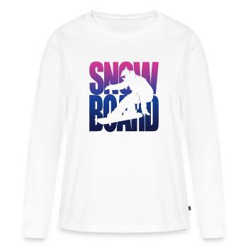 Snowboard Vacation Winter Sports Snowboarder Gift - Women's Premium Organic Long Sleeve Shirt - white - Front - Julia (174cm)