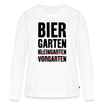 BIER SAUFEN BIERGARTEN BIERSHIRT - Frauen Premium Bio Langarmshirt - Weiß - Vorne - Julia (174cm)