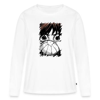 Japanischer Anime maskierter Junge - Frauen Premium Bio Langarmshirt - Weiß - Vorne - Julia (174cm)