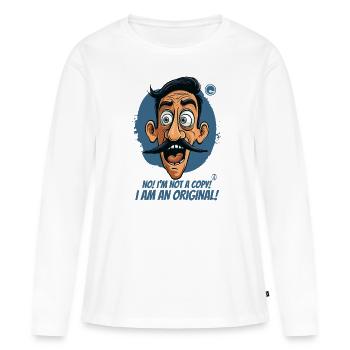 Je ne suis pas une copie, je suis un original - T-shirt manches longues Premium bio Femme - blanc - Devant - Julia (174cm)