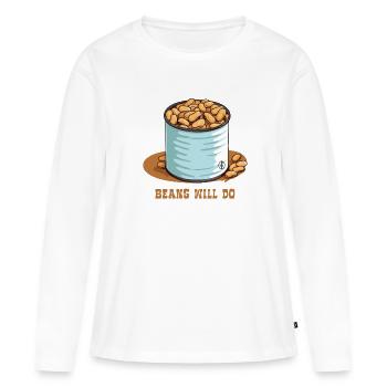 Les haricots sont assez bons, une boîte de haricots - T-shirt manches longues Premium bio Femme - blanc - Devant - Julia (174cm)