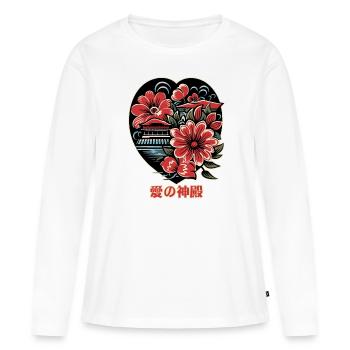 Der Tempel der Liebe - Frauen Premium Bio Langarmshirt - Weiß - Vorne - Julia (174cm)