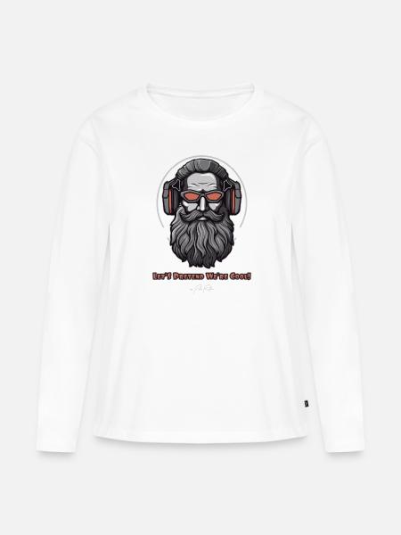 Lass uns so tun als wären wir cool - Frauen Premium Bio Langarmshirt - Weiß