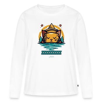 The Sleeping Cat - Women's Premium Organic Long Sleeve Shirt - white - Front - Julia (174cm)