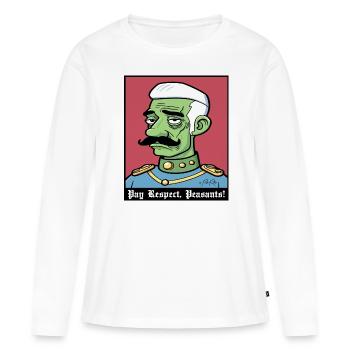 Respectez, paysans, le noble - T-shirt manches longues Premium bio Femme - blanc - Devant - Julia (174cm)