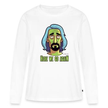 Lassés de tout, c’est reparti - T-shirt manches longues Premium bio Femme - blanc - Devant - Julia (174cm)