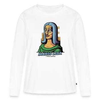 Mario Lisa est meilleur que la Mona de Lisa - T-shirt manches longues Premium bio Femme - blanc - Devant - Julia (174cm)