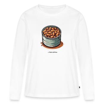 Eine Dose Bohnen - Frauen Premium Bio Langarmshirt - Weiß - Vorne - Julia (174cm)