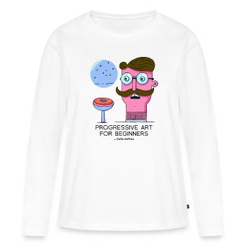 Un art sarcastique : progressif pour les débutants - T-shirt manches longues Premium bio Femme - blanc - Devant - Julia (174cm)