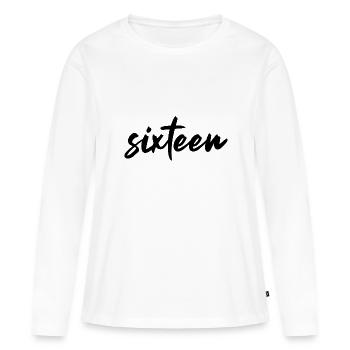 SEIZE 16E ANNIVERSAIRE - T-shirt manches longues Premium bio Femme - blanc - Devant - Julia (174cm)