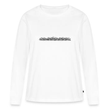 ligne de sol peinte en gris brillant dentelé - T-shirt manches longues Premium bio Femme - blanc - Devant - Julia (174cm)