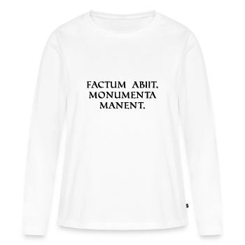 l’acte a disparu mais les monuments sont noirs - T-shirt manches longues Premium bio Femme - blanc - Devant - Julia (174cm)