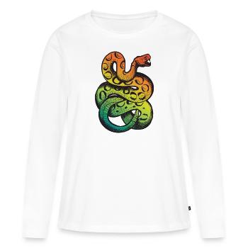 Serpent à sonnet arc-en-ciel - T-shirt manches longues Premium bio Femme - blanc - Devant - Julia (174cm)