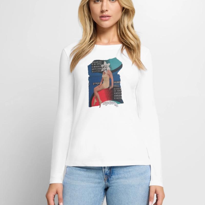 diffusion d’image heureuse T-shirt manches longues Premium bio Femme