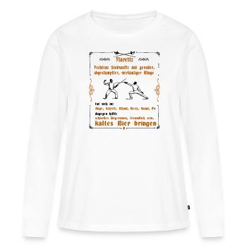 Fechten - Florett Duell Sportfechten Geschenk - Frauen Premium Bio Langarmshirt - Weiß - Vorne - Julia (174cm)