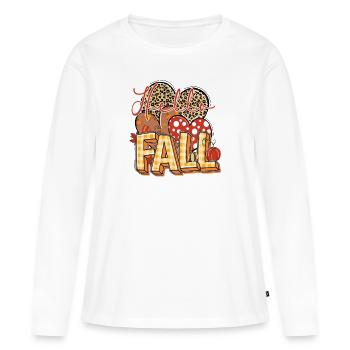 Hello Fall, Happy Fall y'all - Women's Premium Organic Long Sleeve Shirt - white - Front - Julia (174cm)