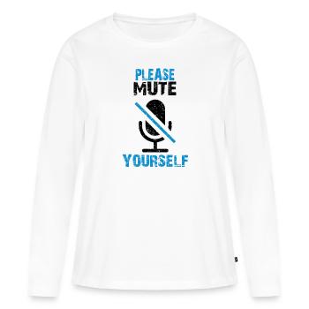 Un enseignant demande le silence en classe et en classe - T-shirt manches longues Premium bio Femme - blanc - Devant - Julia (174cm)