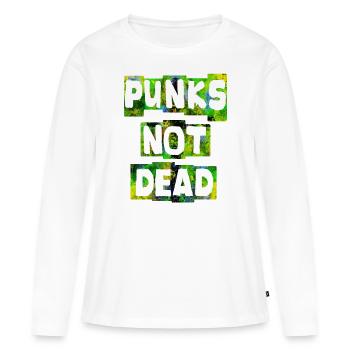 PUNKS NOT DEAD Punk Punks rocker ska punk - Women's Premium Organic Long Sleeve Shirt - white - Front - Julia (174cm)
