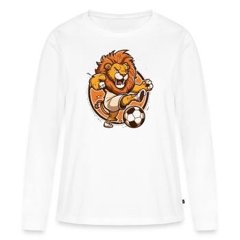 Lion Soccer Star - T-shirt manches longues Premium bio Femme - blanc - Devant - Julia (174cm)