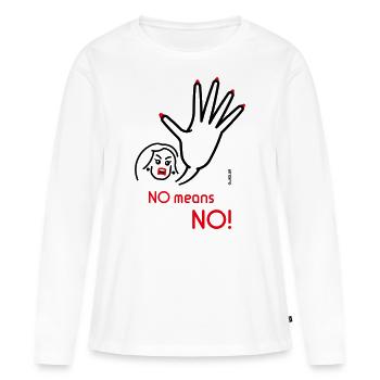 No Means No! (Angry / 2C) - Frauen Premium Bio Langarmshirt - Weiß - Vorne - Julia (174cm)