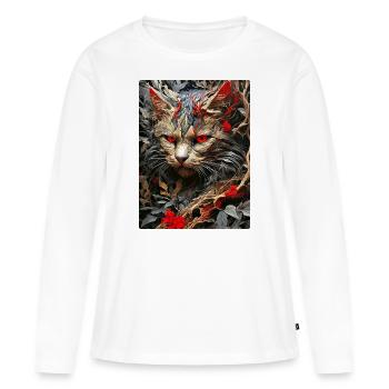 Spooky Plants Cat 1.4 - Women's Premium Organic Long Sleeve Shirt - white - Front - Julia (174cm)