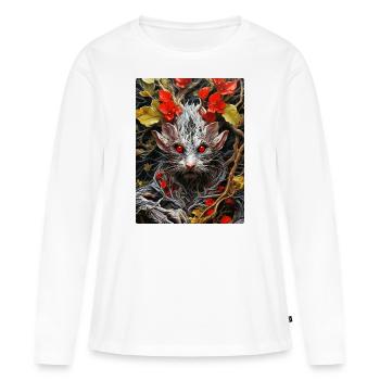 Souris Plantes Effrayantes 1.6 - T-shirt manches longues Premium bio Femme - blanc - Devant - Julia (174cm)