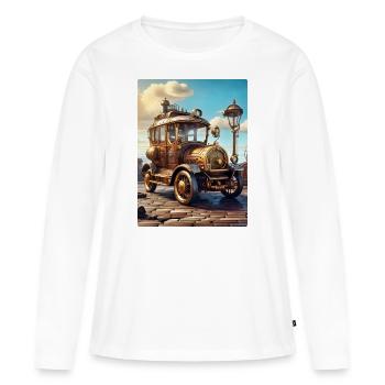 Steampunk Automobile 1.9 - Frauen Premium Bio Langarmshirt - Weiß - Vorne - Julia (174cm)