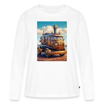 Steampunk Automobile 1.1 - Frauen Premium Bio Langarmshirt - Weiß - Vorne - Julia (174cm)