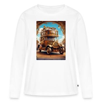 Steampunk Automobile 1.5 - Frauen Premium Bio Langarmshirt - Weiß - Vorne - Julia (174cm)