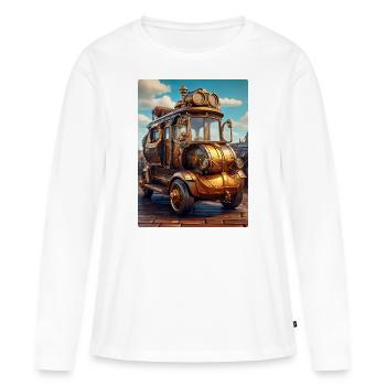 Steampunk Automobile 1.6 - Frauen Premium Bio Langarmshirt - Weiß - Vorne - Julia (174cm)