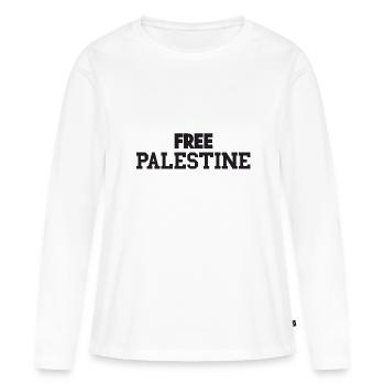 Free Palestine - Frauen Premium Bio Langarmshirt - Weiß - Vorne - Julia (174cm)