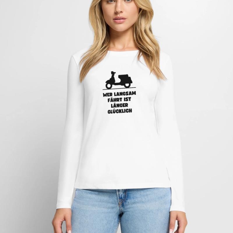 Passionierter Rollerfahrer oder Mofafahrer Frauen Premium Bio Langarmshirt