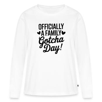 Officiellement une adoption amusante en famille - T-shirt manches longues Premium bio Femme - blanc - Devant - Julia (174cm)