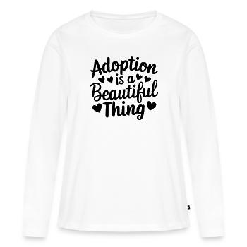 L’adoption est une belle chose Adoption en famille d’accueil - T-shirt manches longues Premium bio Femme - blanc - Devant - Julia (174cm)